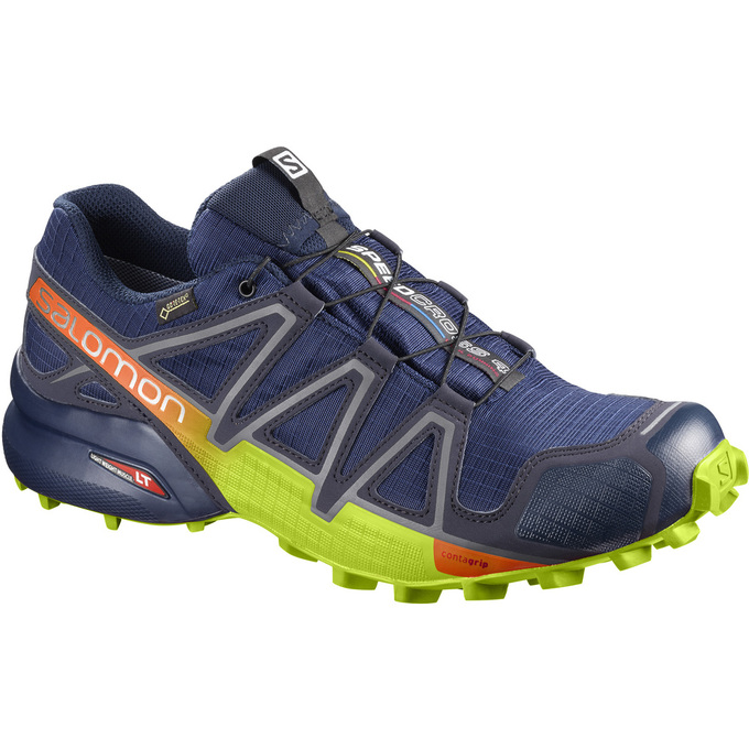 Buty Do Biegania W Terenie Męskie Salomon SPEEDCROSS 4 GTX® - Granatowe / Zielone - Polska (041-YCMO